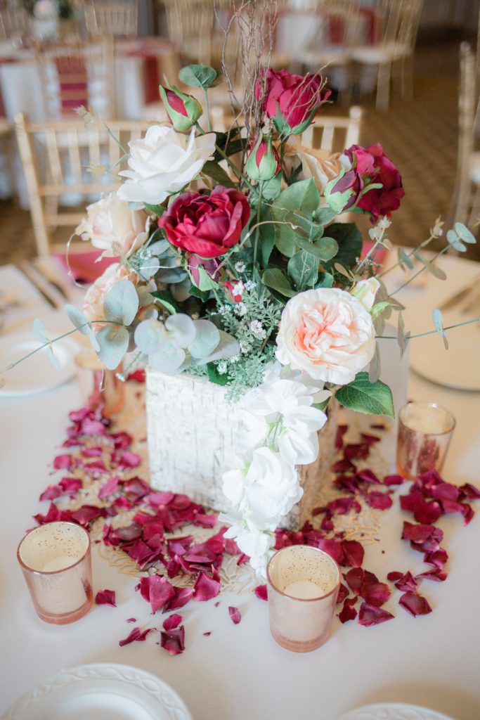 floral reception detail photography