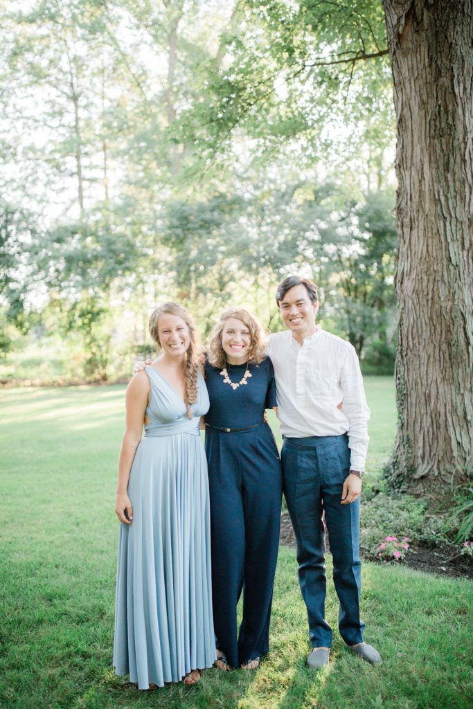 backyard wedding family portrait
