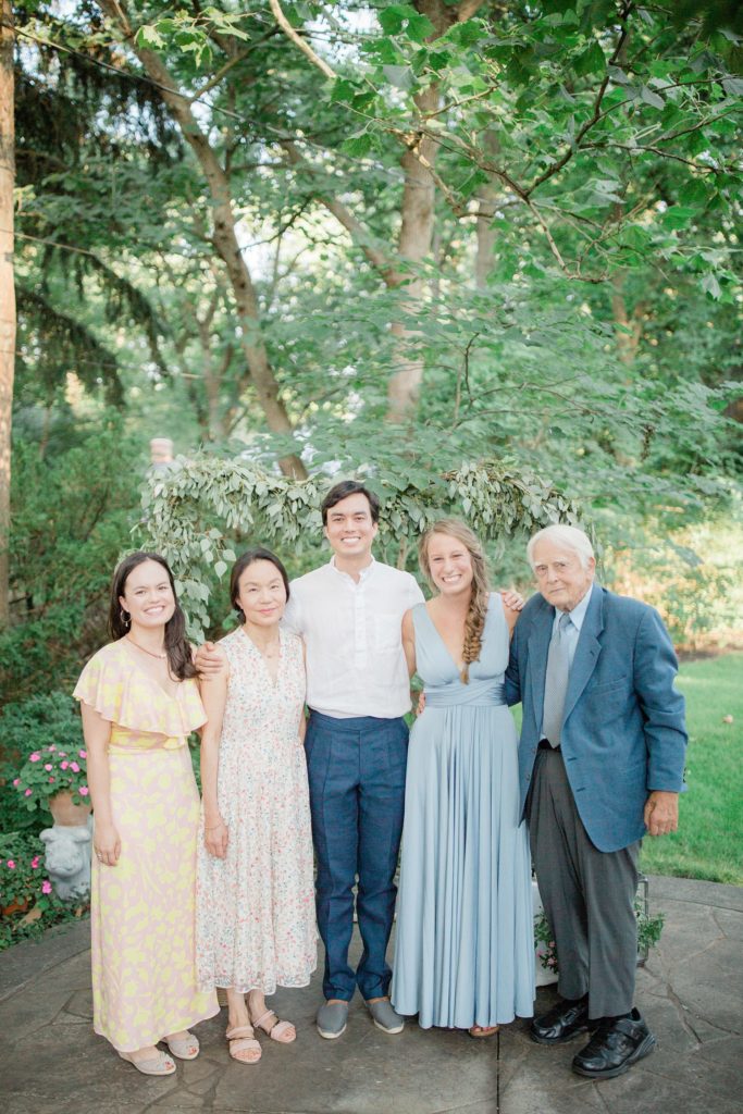 backyard wedding family portrait
