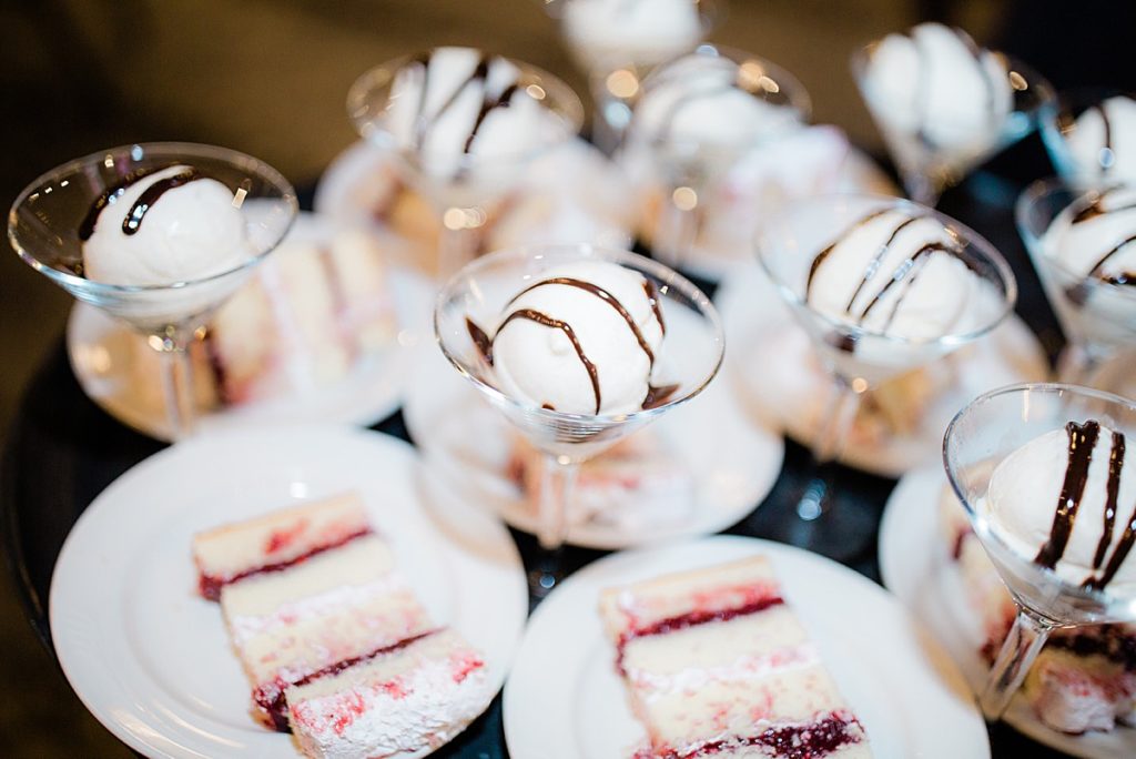 wedding cake and ice cream dessert
