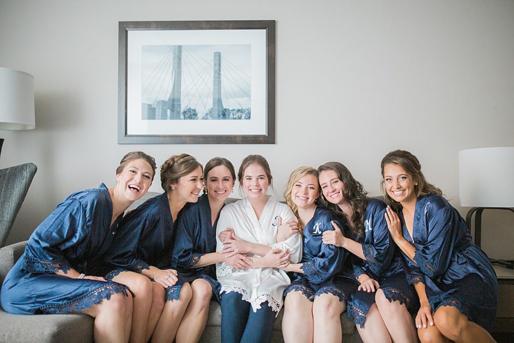 bridesmaids in their robes