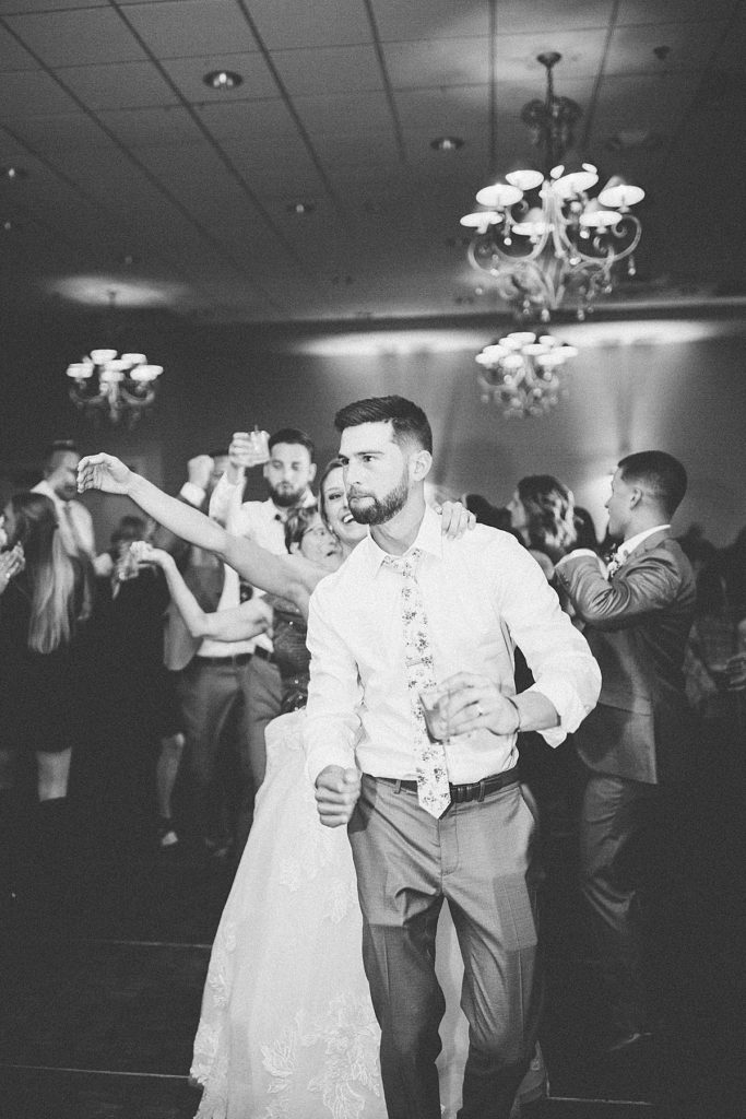guests dancing during wedding reception