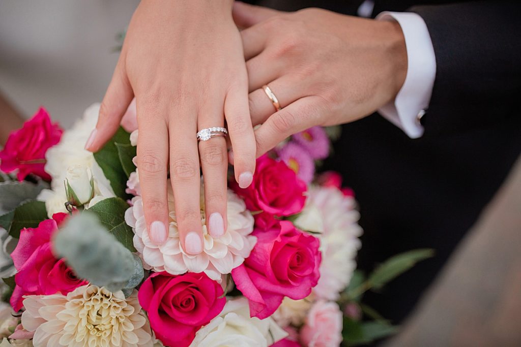 ring detail photography with florals