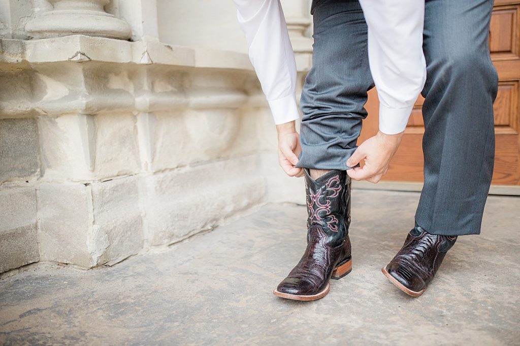 groom details cowboy boots
