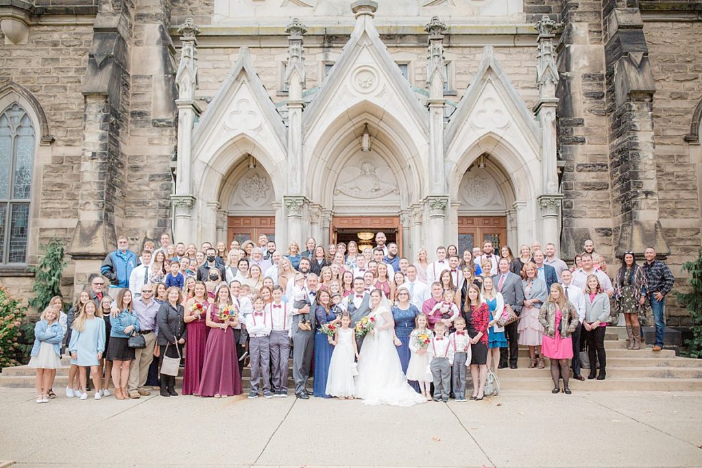 group portrait of everyone outside the church