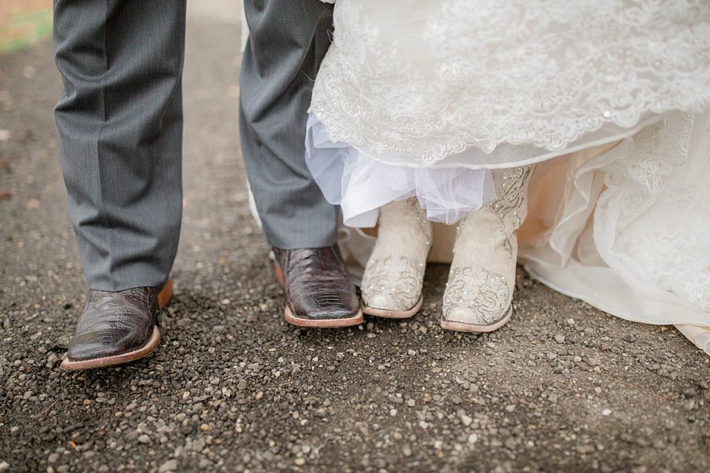bride and groom cowboy boots