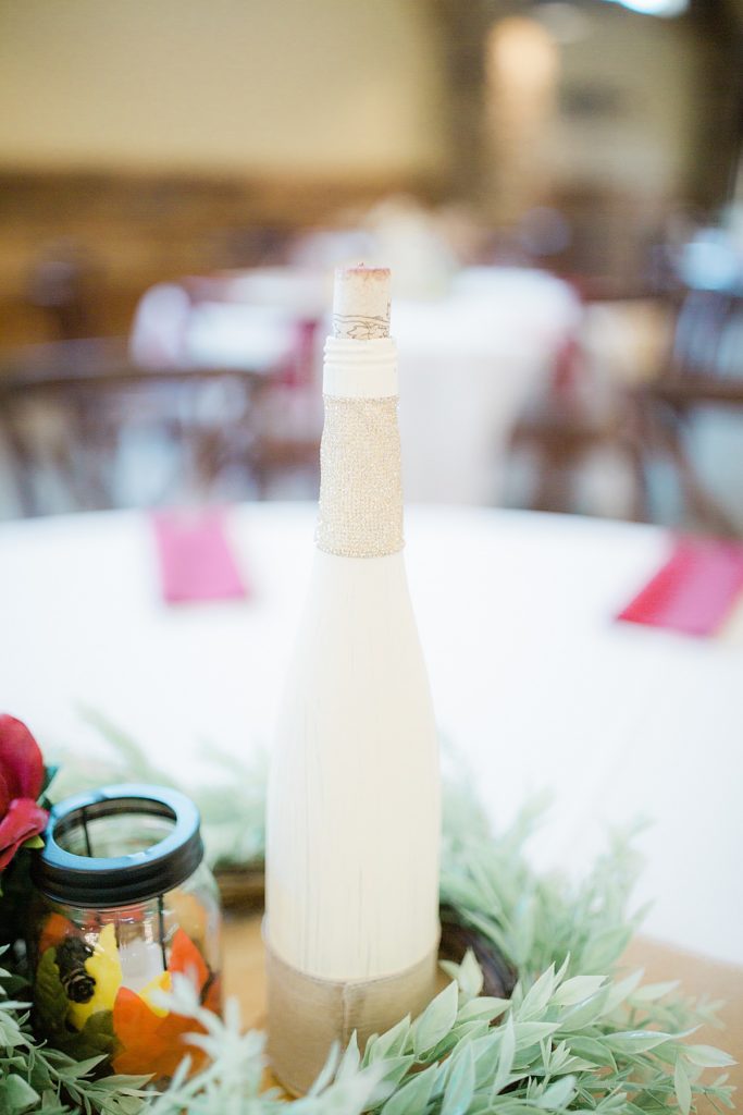 table decorations during wedding reception