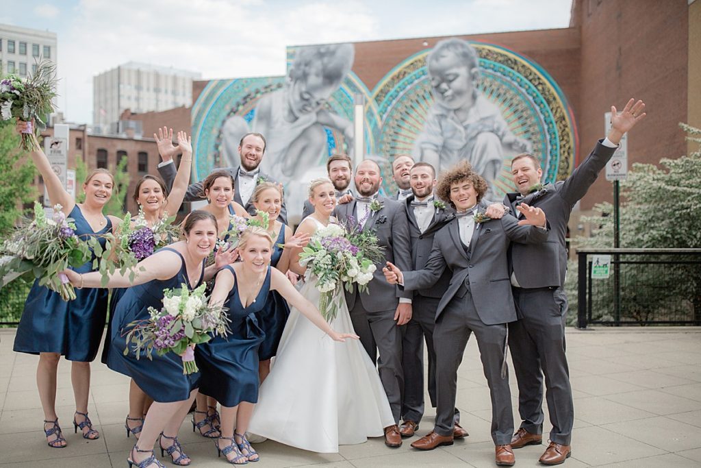 Bridal Party Portraits in Downtown Akron, Lock 4