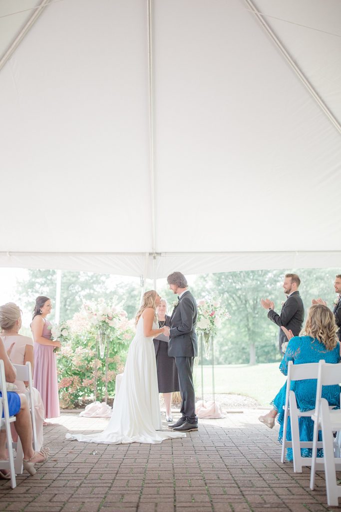 tented country club wedding ceremony