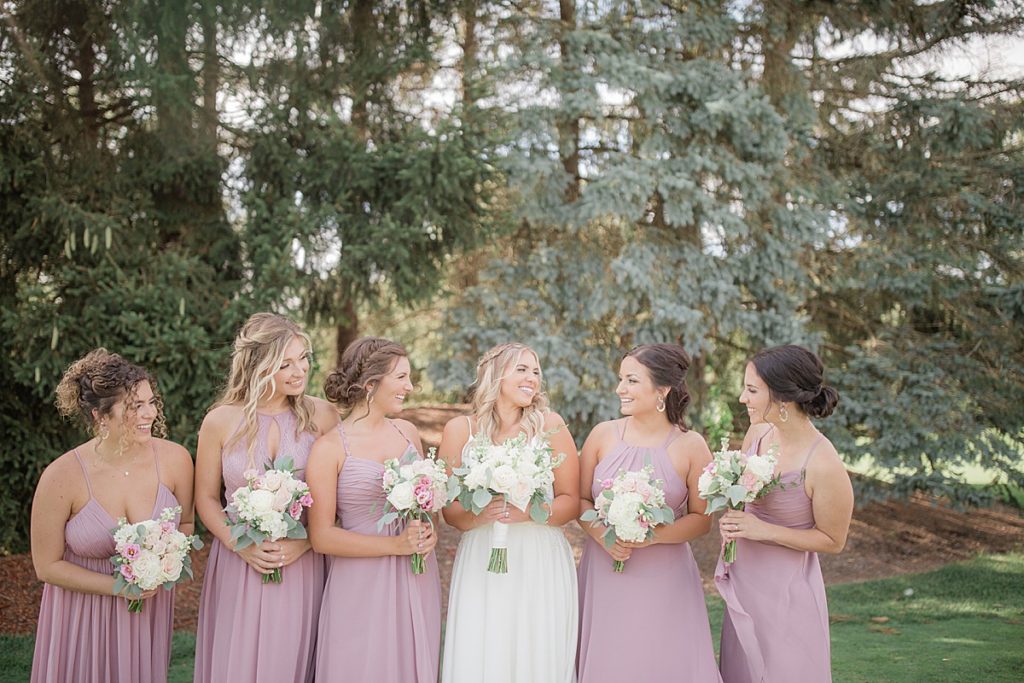 bridal party at a fairlawn country club wedding