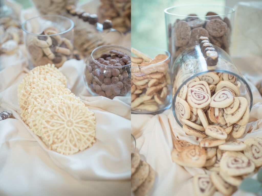 lake club wedding cookie table