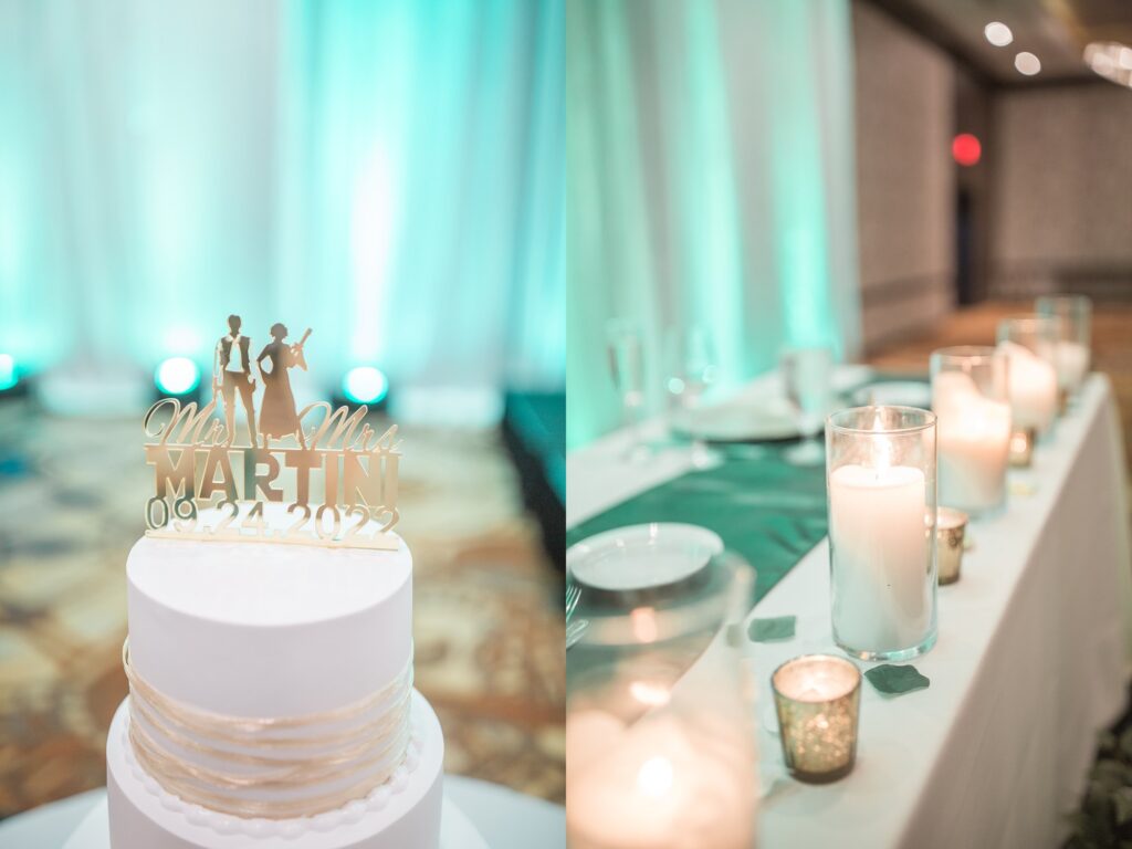 Wedding Reception Decor Details, Cake and Candles