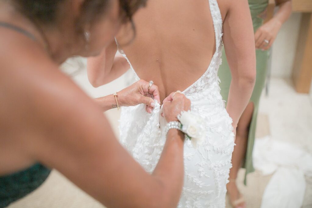 Bride getting ready