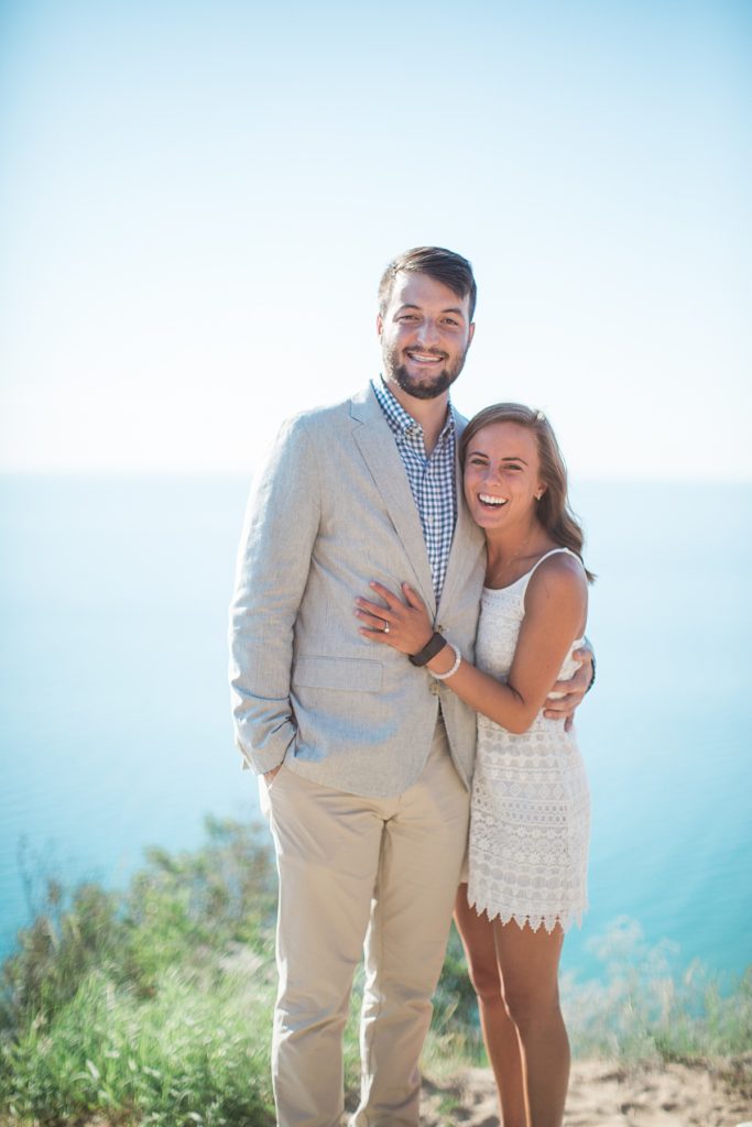 engagement portrait at the empire bluffs in michigan